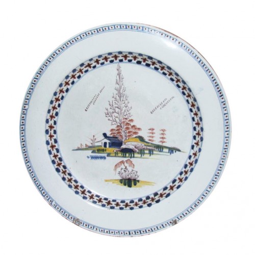 18th Century English Polychrome Delft Charger