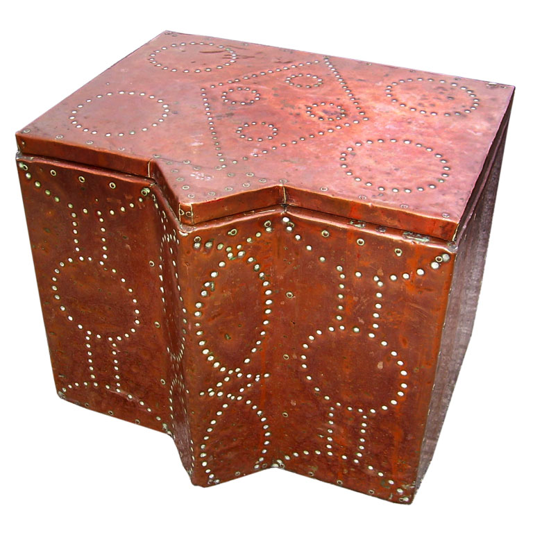 English Arts and Crafts Decorative Studded Copper Box